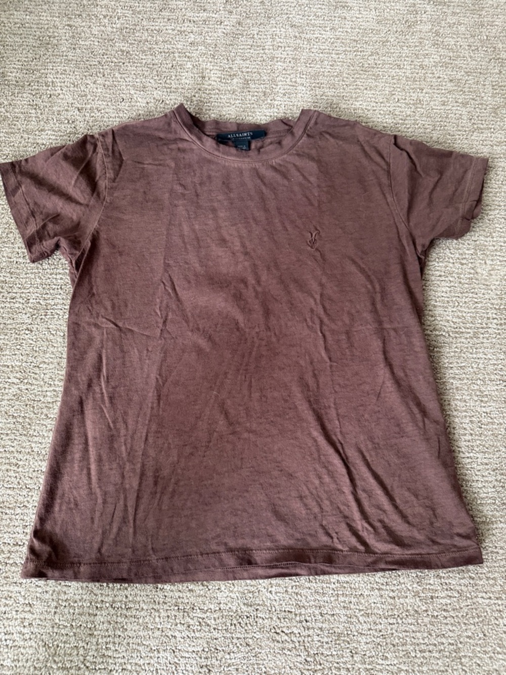 All Saints Brown Short-Sleeve Crewneck Tee